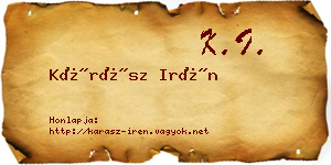 Kárász Irén névjegykártya