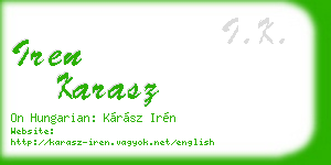 iren karasz business card