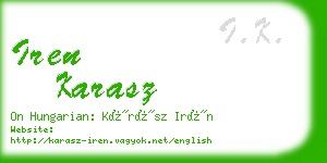 iren karasz business card